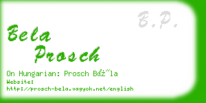 bela prosch business card